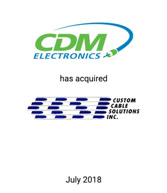 Griffin Serves as Investment Banker to CDM Electronics in Acquisition of Custom Cable Solutions