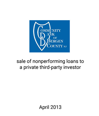 Griffin Serves as Financial Advisor to the Community Bank of Bergen County