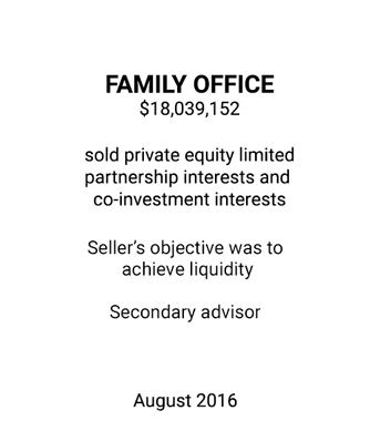 Griffin Advises Family Office on Secondary Sale