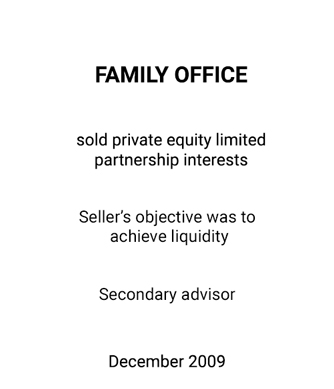 Griffin Serves as Financial Advisor to a Family Office