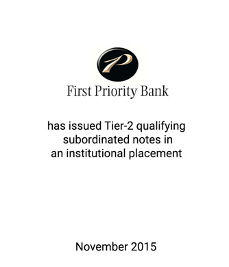 First Priority Bank Issues Subordinated Debt to Redeem Parent Preferred Stock