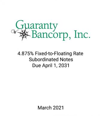 Griffin Serves as Exclusive Placement Agent to Guaranty Bancorp in Connection with its $13 Million Private Placement of Subordinated Notes