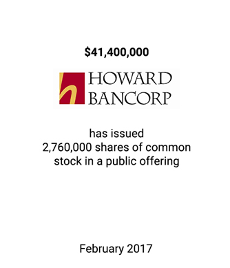 Griffin Serves as Financial Advisor to Howard Bancorp, Inc.