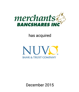 Griffin Advises Merchants Bancshares on Strategic Acquisition of NUVO Bank & Trust Company