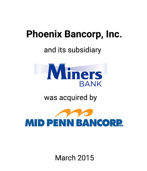 Griffin Financial Group Serves as Advisor to Phoenix Bancorp, Inc. in Connection with its Sale to Mid Penn Bancorp, Inc.