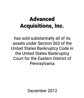 Griffin Advises American Architectural, Inc., Debtor-in-Possession and Advanced Acquisitions, Inc., Debtor-in-Possession on 363 Sale of Assets