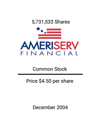 Griffin Serves as Independent Advisor to the Board of Directors of AmeriServ Financial, Inc.