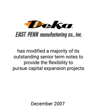 Griffin Serves as Financial Advisor to East Penn Manufacturing Co., Inc.