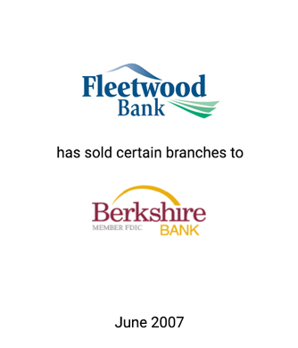 Griffin Serves as Exclusive Financial Advisor to Fleetwood Bank