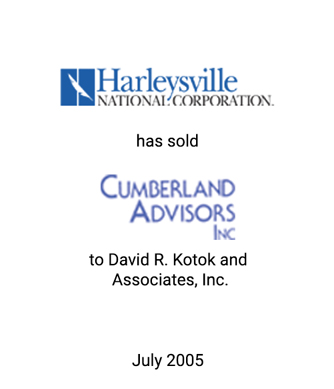 Griffin Serves as Financial Advisor to Harleysville National Corporation