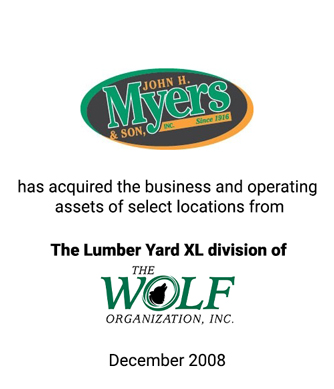 Griffin Advises John H. Myers & Son, Inc. in Acquisition of the Lumber Yard XL Division of Wolf Organization, Inc.