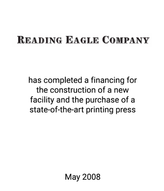 Griffin Completes Capital Raise for Reading Eagle Company