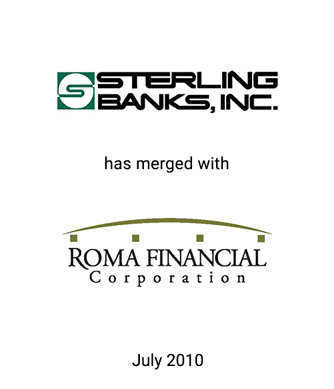 Griffin Advises Sterling Banks, Inc. in Merger with Roma Financial Corporation