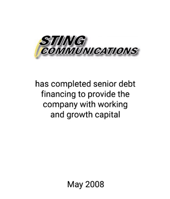 Griffin Completes Capital Raise for Sting Communications