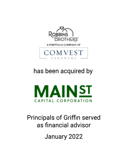 Griffin Serves As Financial Advisor to Comvest Partners on the Sale of Robbins Brothers