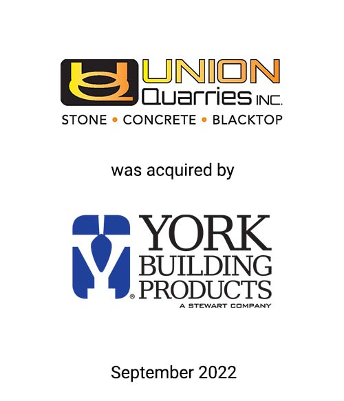 Griffin Serves as Investment Banker to Union Quarries’ Shareholders in Sale to York Building Products